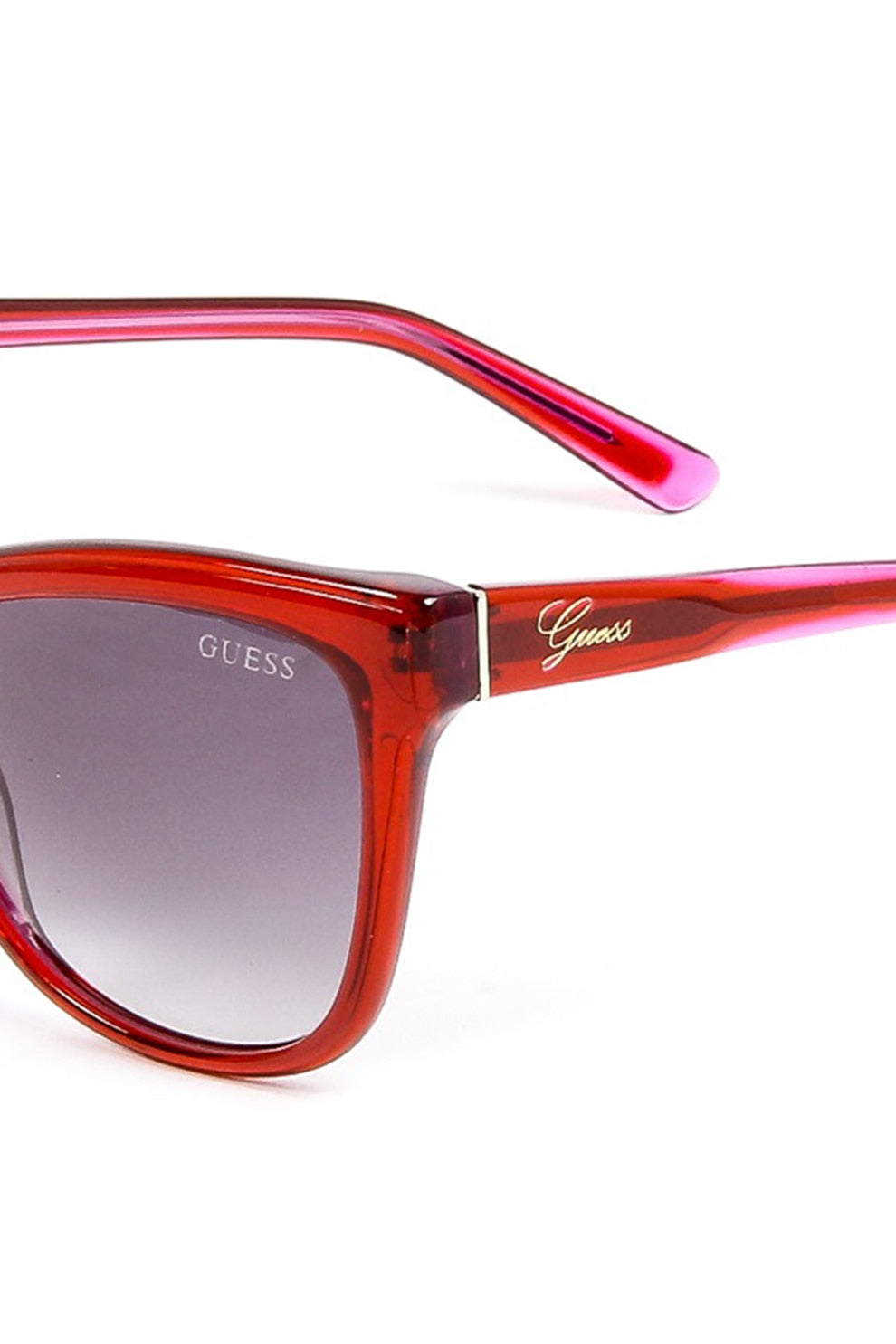 GUESS Cat-eye sunglasses with discreet logo, Red, 56-18-135 Standard