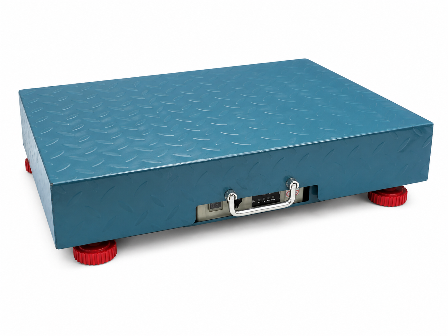 Teal Diamond-Plate Industrial Weighing Platform