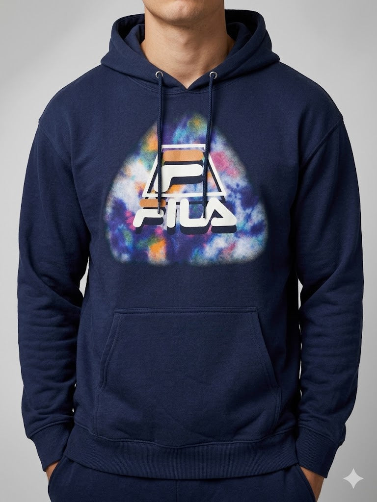 Fila Men's 'Navy Abstract' Tie Dye Hoodie - (LM03B339-430)
