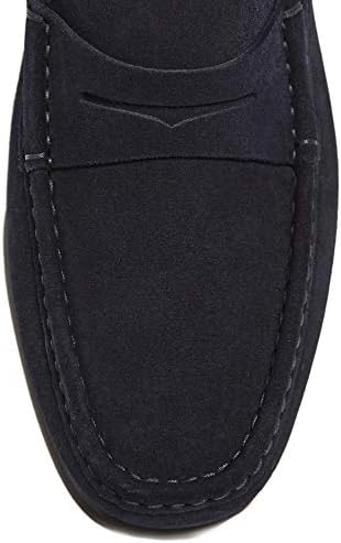Massimo Dutti Men Loafers Split Suede Penny Black