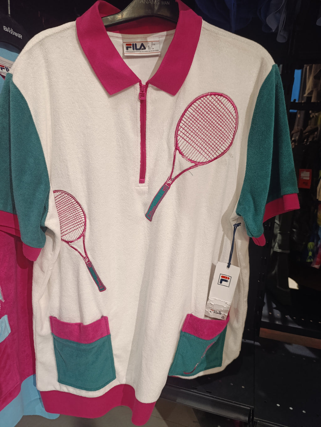 Fila Vintage Embroidered Tennis Rackets Polo Shirt