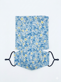 Blaq Melbourne Pocket Square & Face Mask Pack - Light Blue Floral