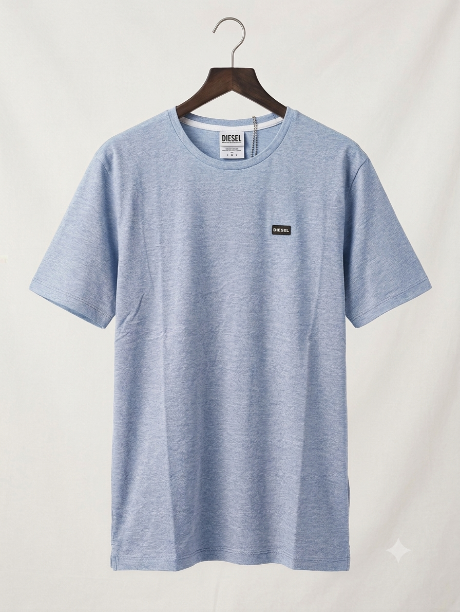 Diesel Men's Heather Blue Crewneck T-Shirt