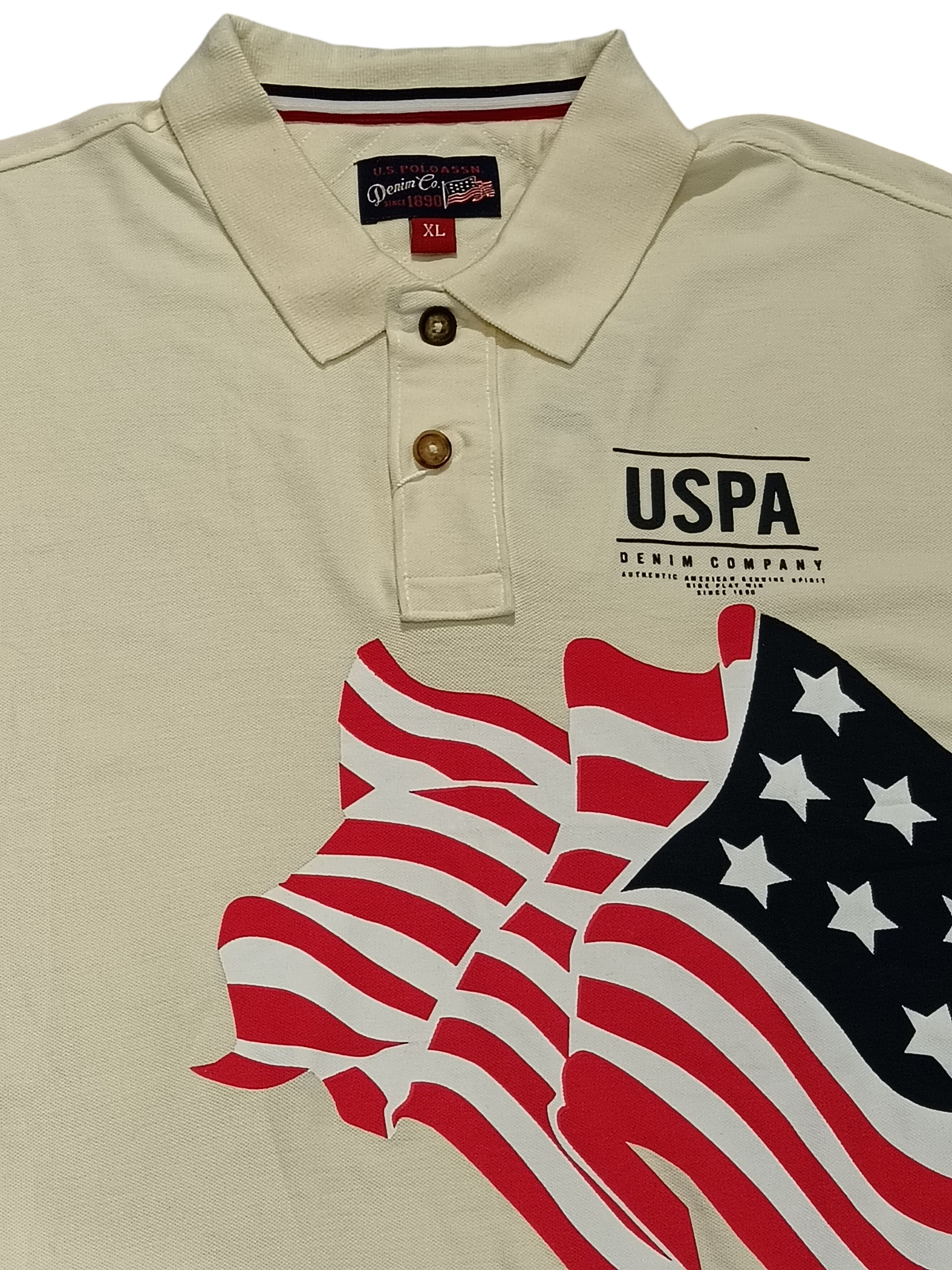 U.S. POLO ASSN SINCE1890 CREAM T-SHIRT
