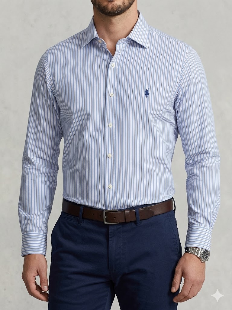 Polo Ralph Lauren Men's Classic Fit Button-Down Longsleeve - Blue Pastel Stripes