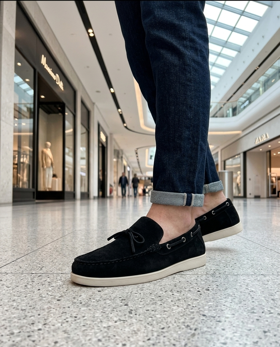 Massimo Dutti Men Loafers Black