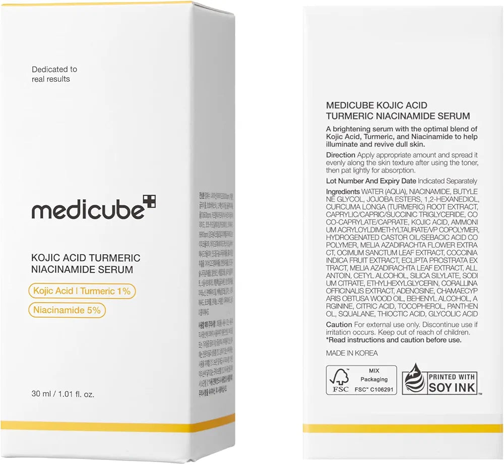 medicube Kojic Acid Turmeric Clarifying & Balancing Capsule Serum for Troubled Skin | Soothing & Brightening Facial Serum | Niacinamide & Glow Capsules for Hydration and Barrier Support | 1.01 fl.oz