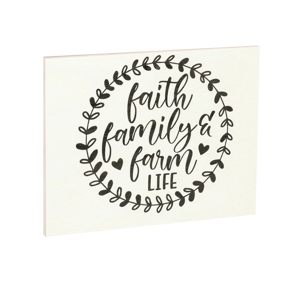 ديكور لافتة خشبية من جيني جيمز بتصميم Faith Family Farm Life