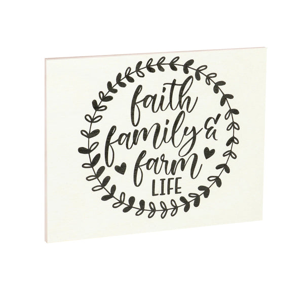 JennyGems Faith Family Farm Life Wooden Sign Decor