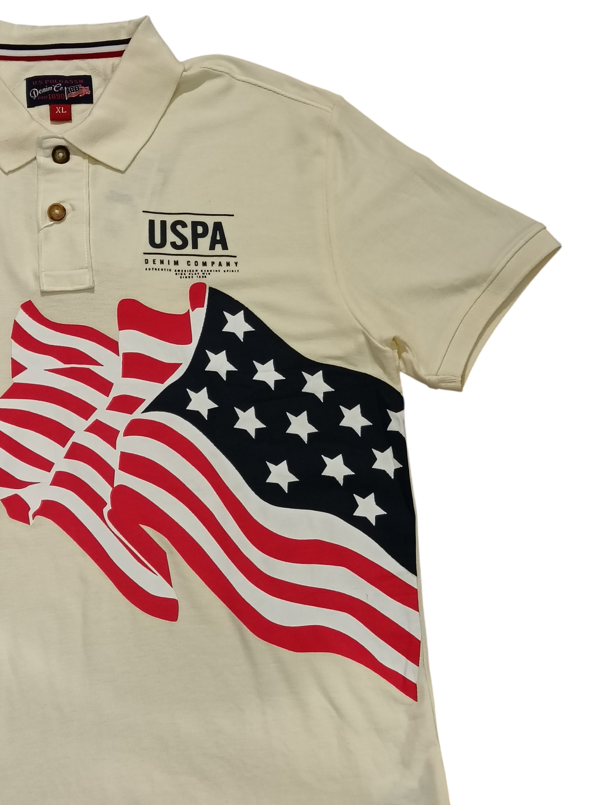 U.S. POLO ASSN SINCE1890 CREAM T-SHIRT