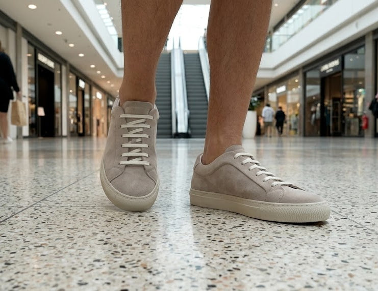 Massimo Dutti Men's Suede Trainers Beige
