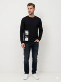 Replay Men's Graphic Print Crewneck Sweater – Black