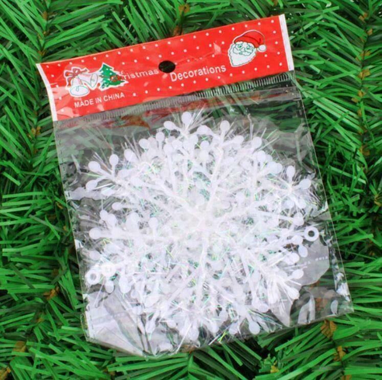 3pcs Christmas White Snowflakes Decorations Xmas Tree Party Ornaments