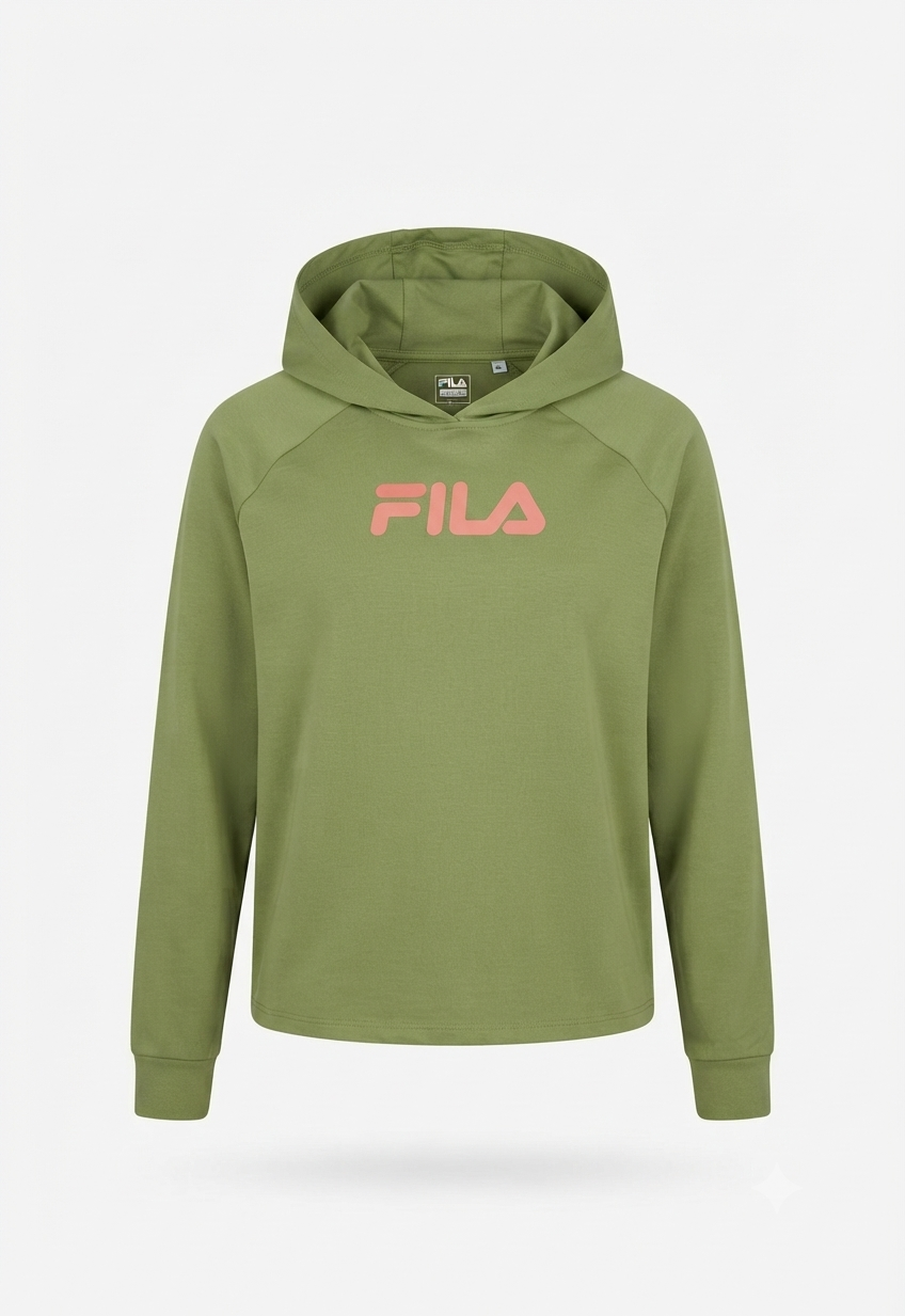 FILA Women's Relaxed Fit Olive Hoodie