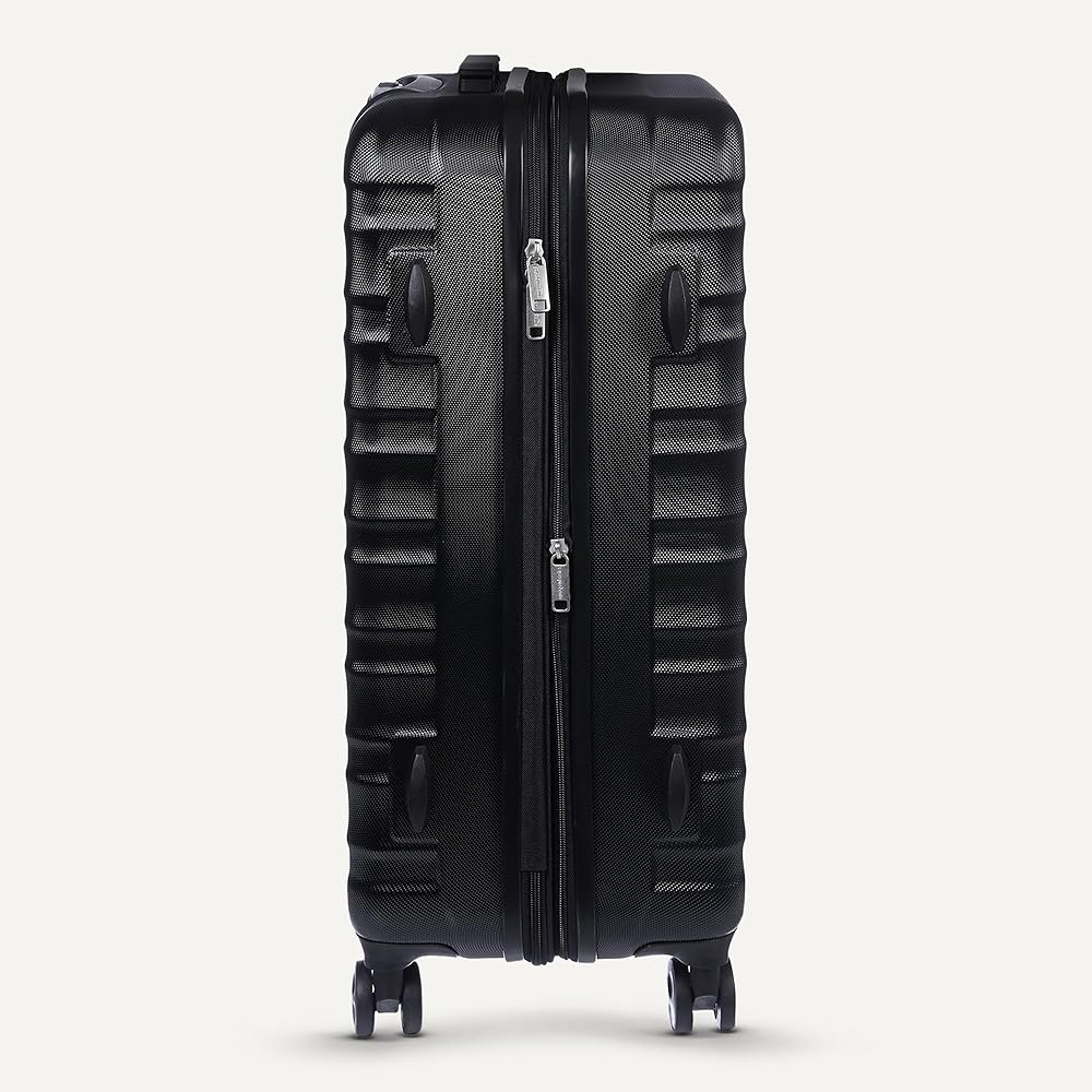 Amazon Basics Hardside Spinner Suitcase, Material ABS, Black Trolley Luggage