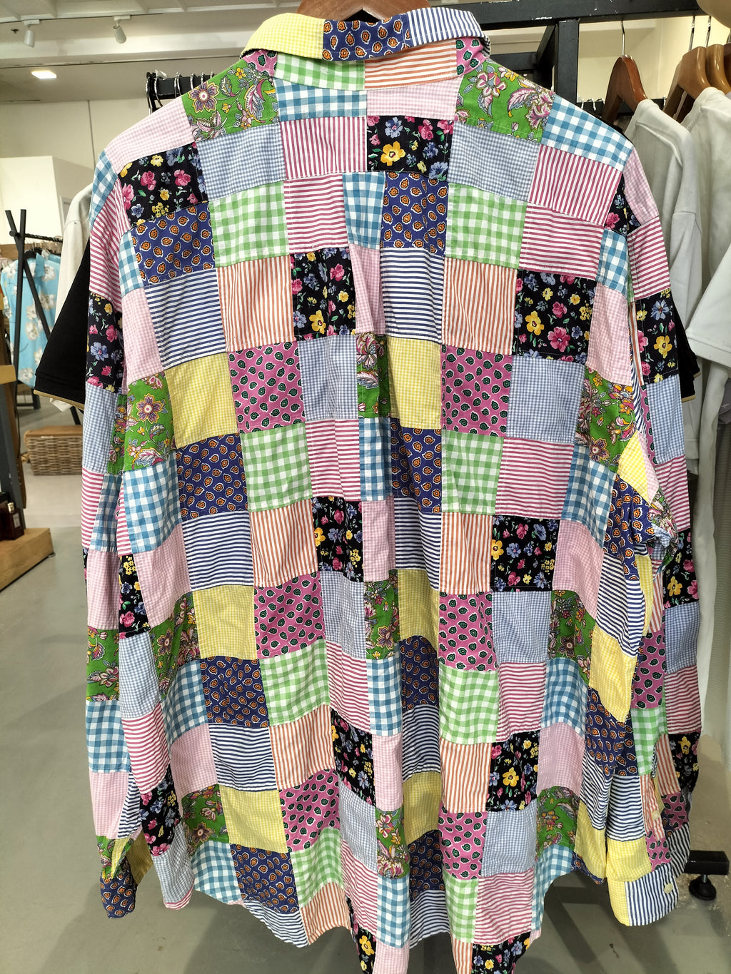 Ralph Lauren Dress Shirt with Patchwork Pattern and Chest Logo