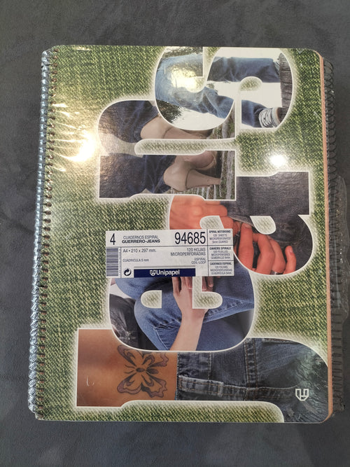 Unipapel "Jeans" Spiral Notebook 4pcs (1 Red, 1 Green, 2 Blue)