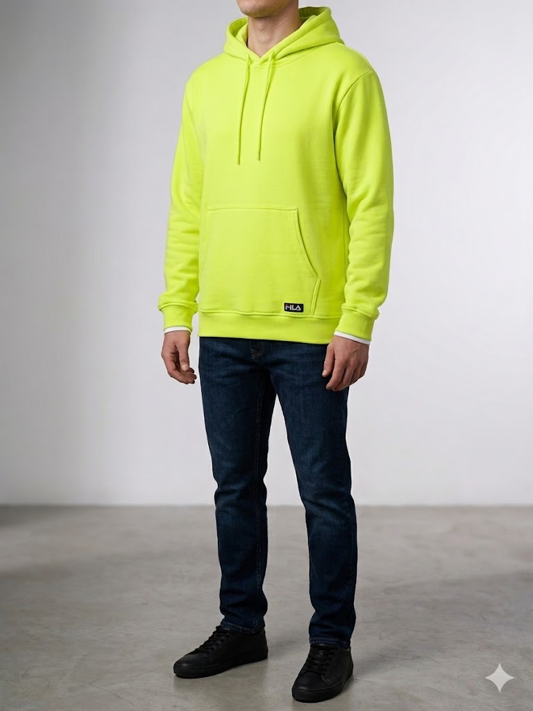 FILA Hi Vis Pullover Hoodie 'Electric Lime' - (FMJ1229-740)