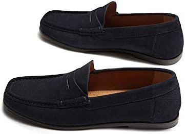 Massimo Dutti Men Loafers Split Suede Penny Black