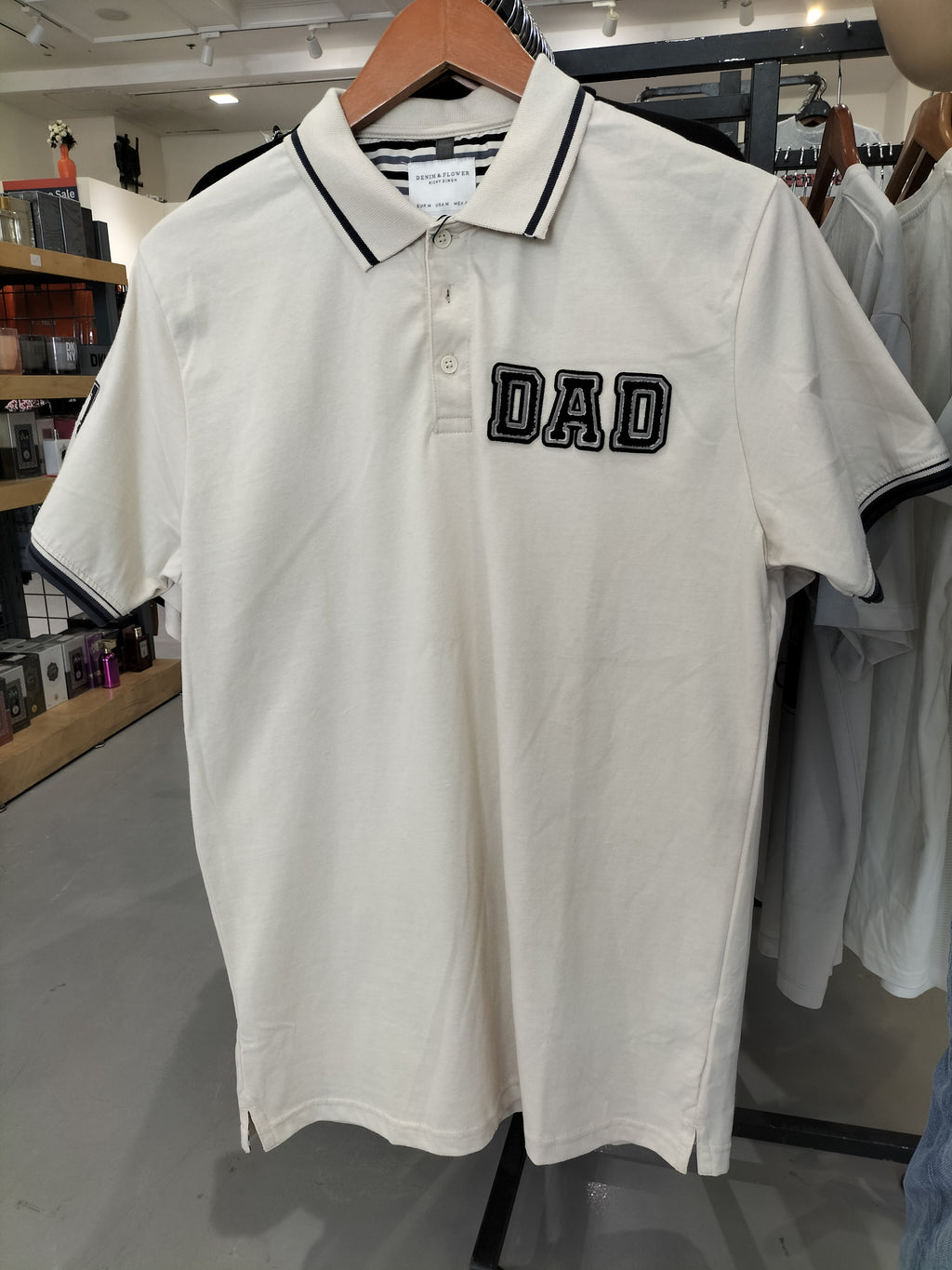 Denim & Flower Ricky Singh Beige Polo T-Shirt "1# Dad"