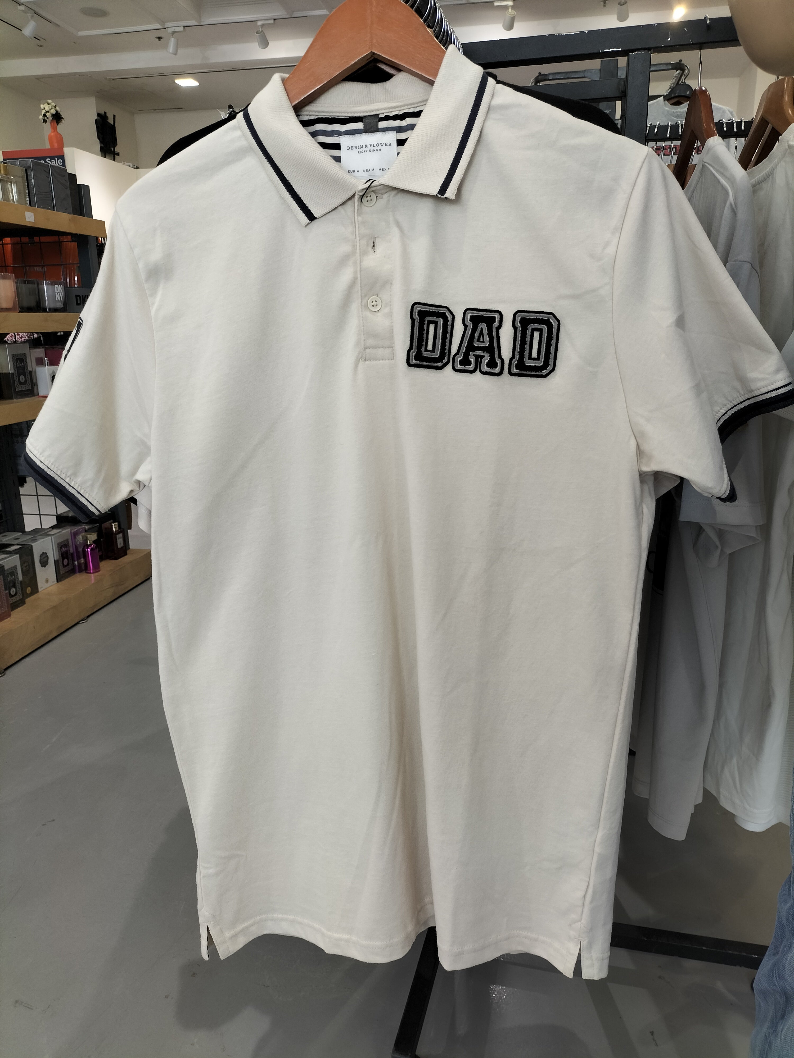 Denim & Flower Ricky Singh Beige Polo T-Shirt "1# Dad"