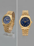 Coral women watch  gold classic watch with a jubilee bracelet.