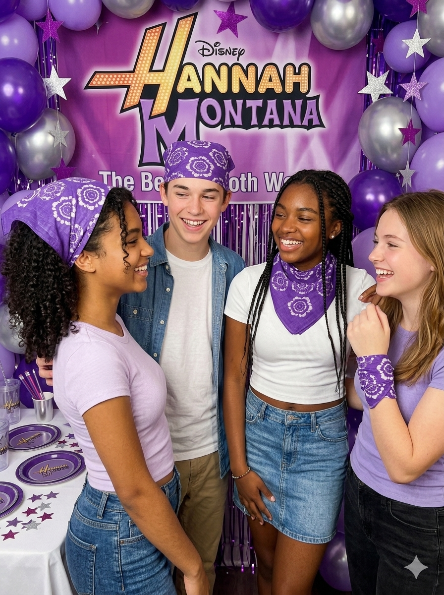 Hannah Montana 4 Party Favors Bandannas - Party Supplies