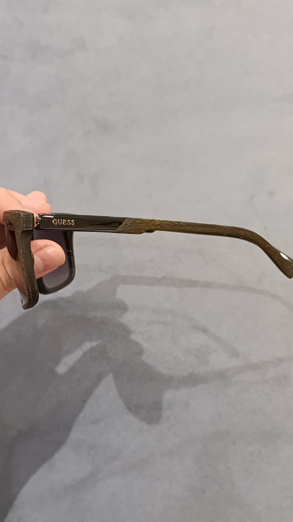 GUESS Dark Brown Textured Square Sunglasses