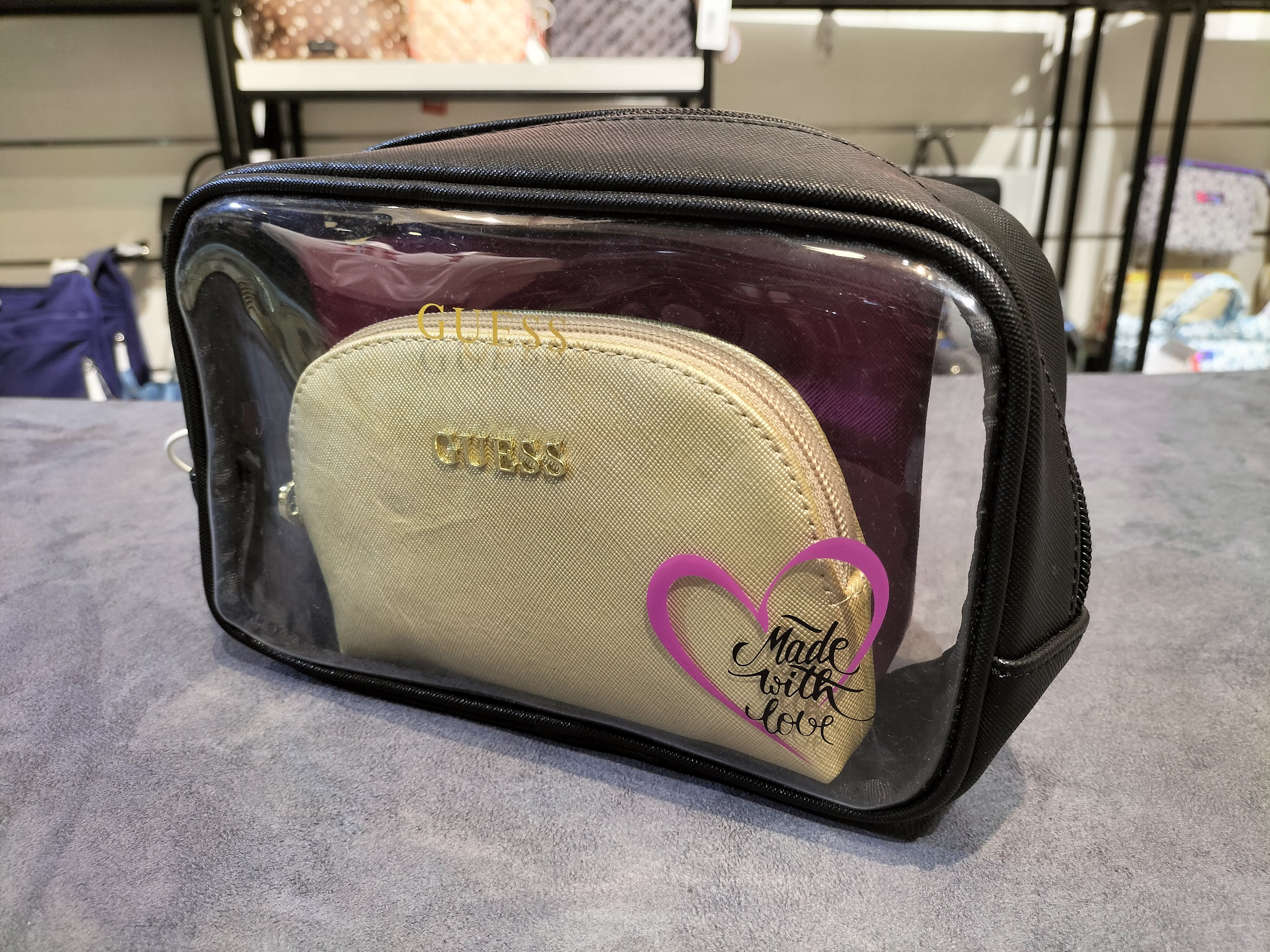 Guess Arianne All in One Pouch set - Black Multi - Gold and pink