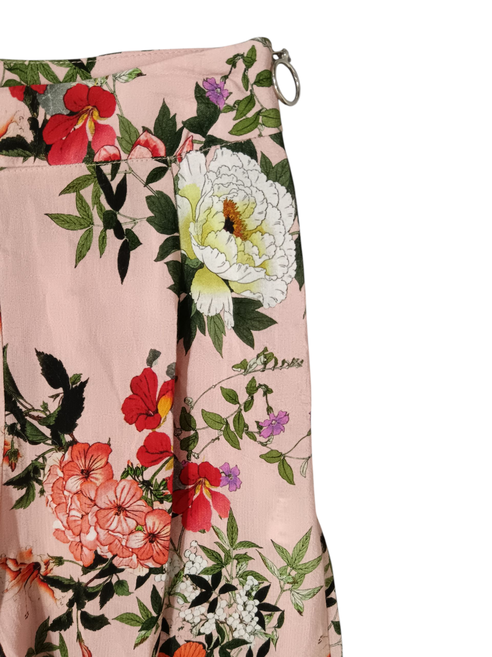 Bershka pink plazo with floral print