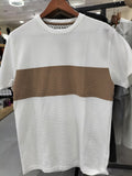 Cactus Man Ricky Singh White T-Shirt with Brown Line Across