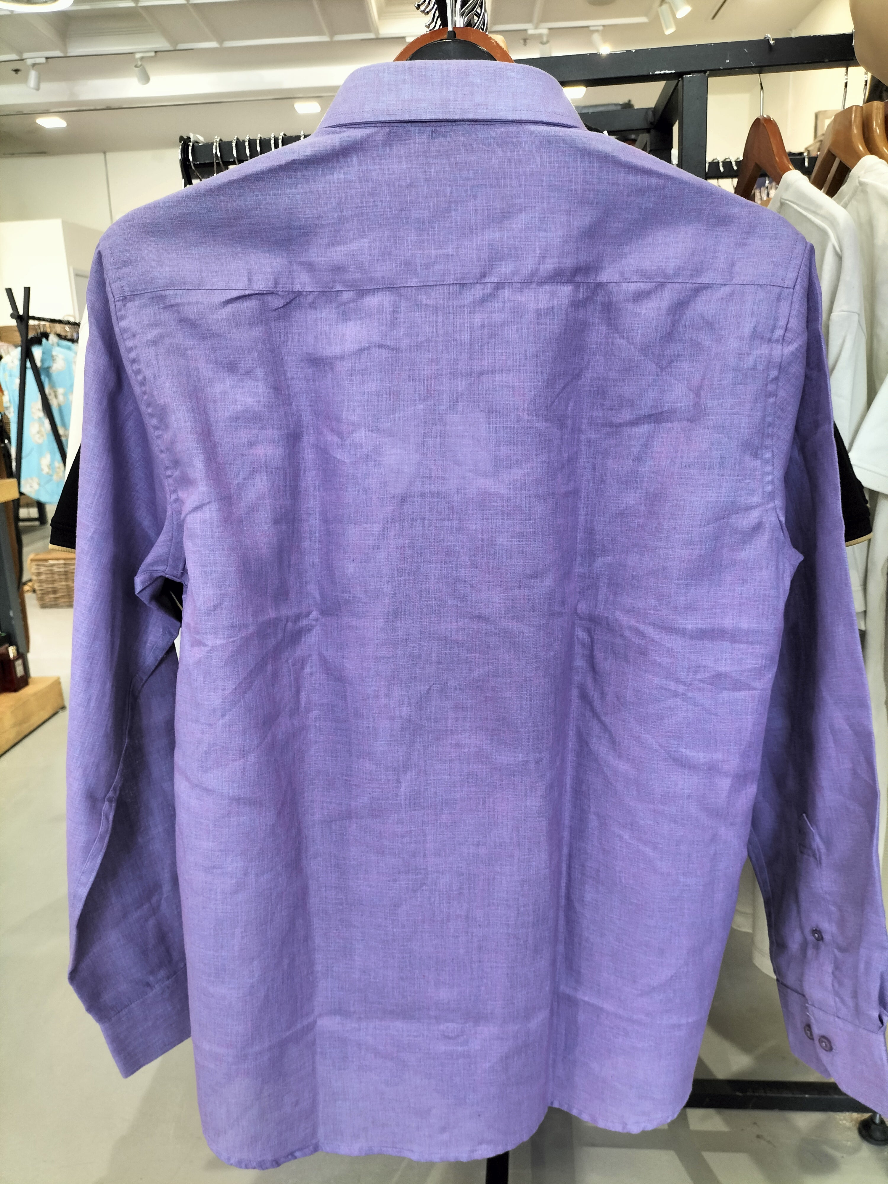 Shadows Ocean Purple Dress Shirt with Logo and Chest Pocket