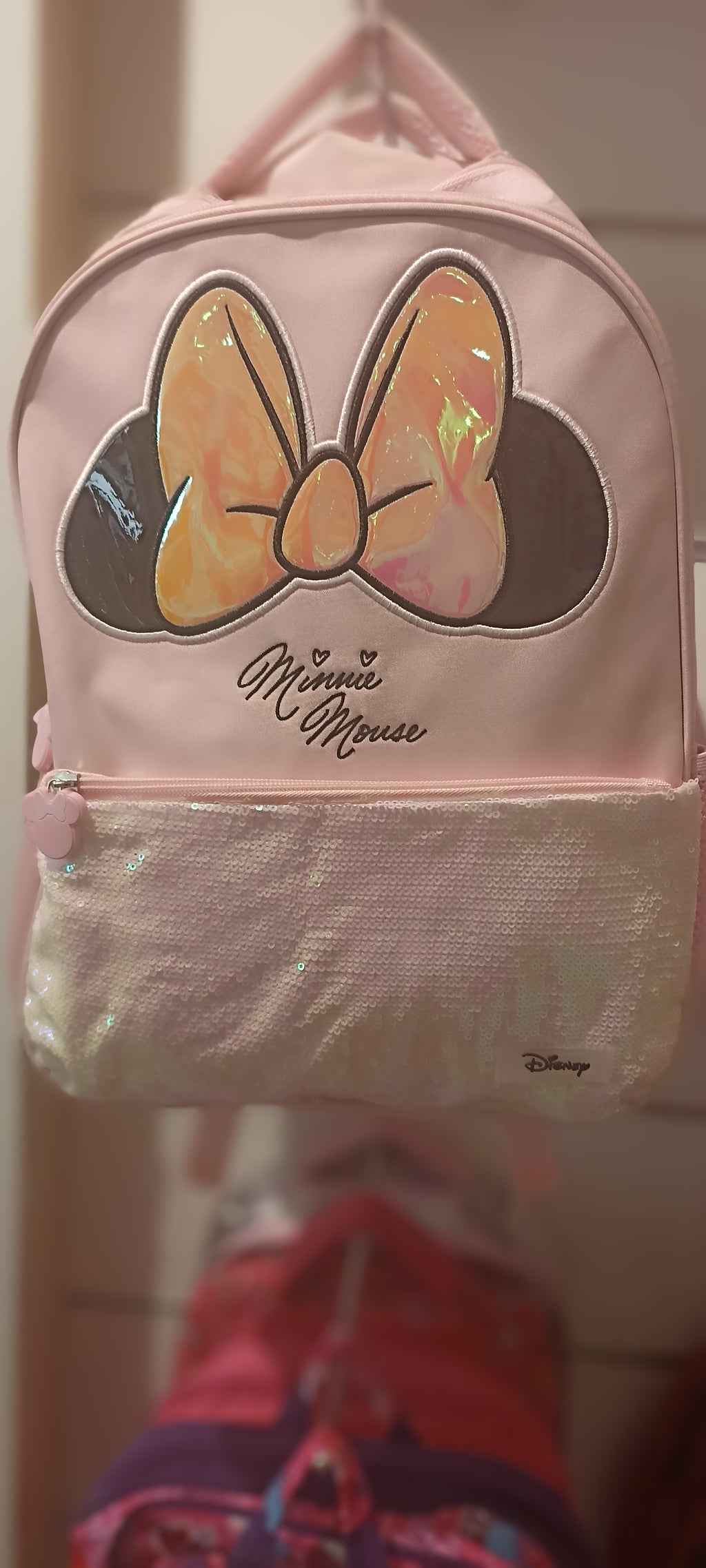 Pink Disney Minnie Mouse backpack