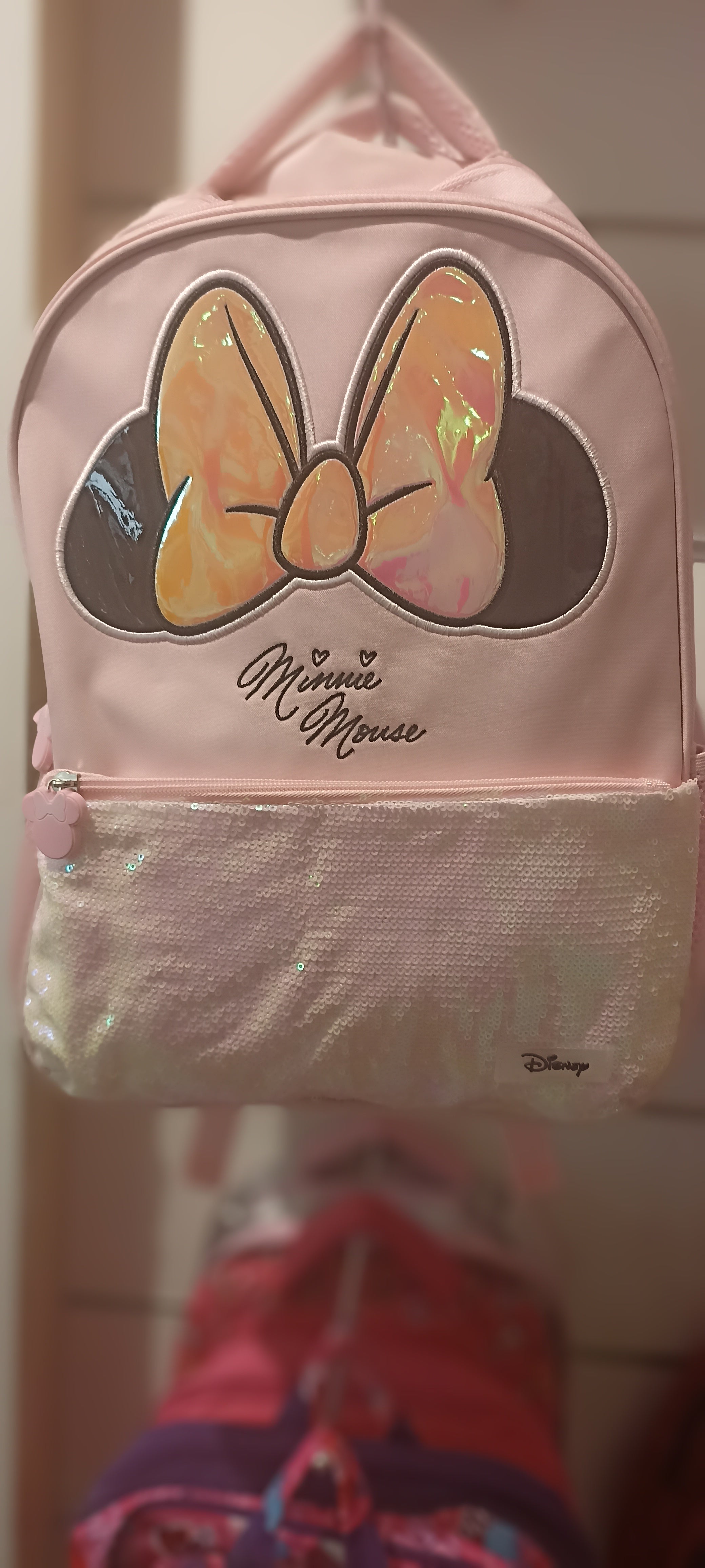 Pink Disney Minnie Mouse backpack