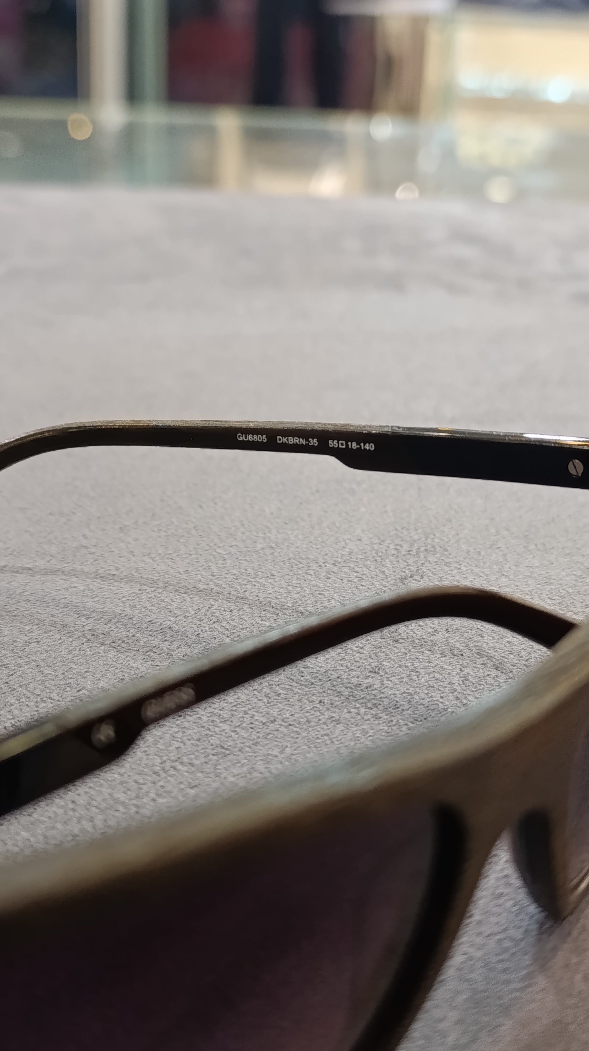 GUESS Dark Brown Textured Square Sunglasses