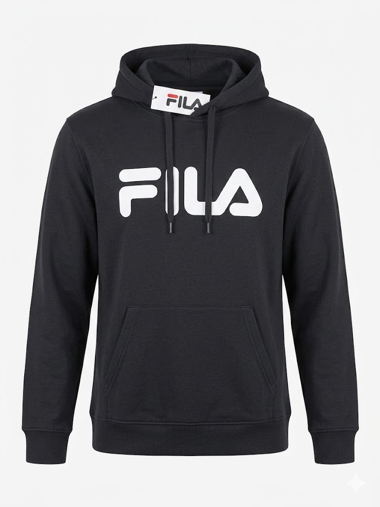 Fila Essential Addard Hoodie 'Black / All White Logo' - (SM23D891-013)