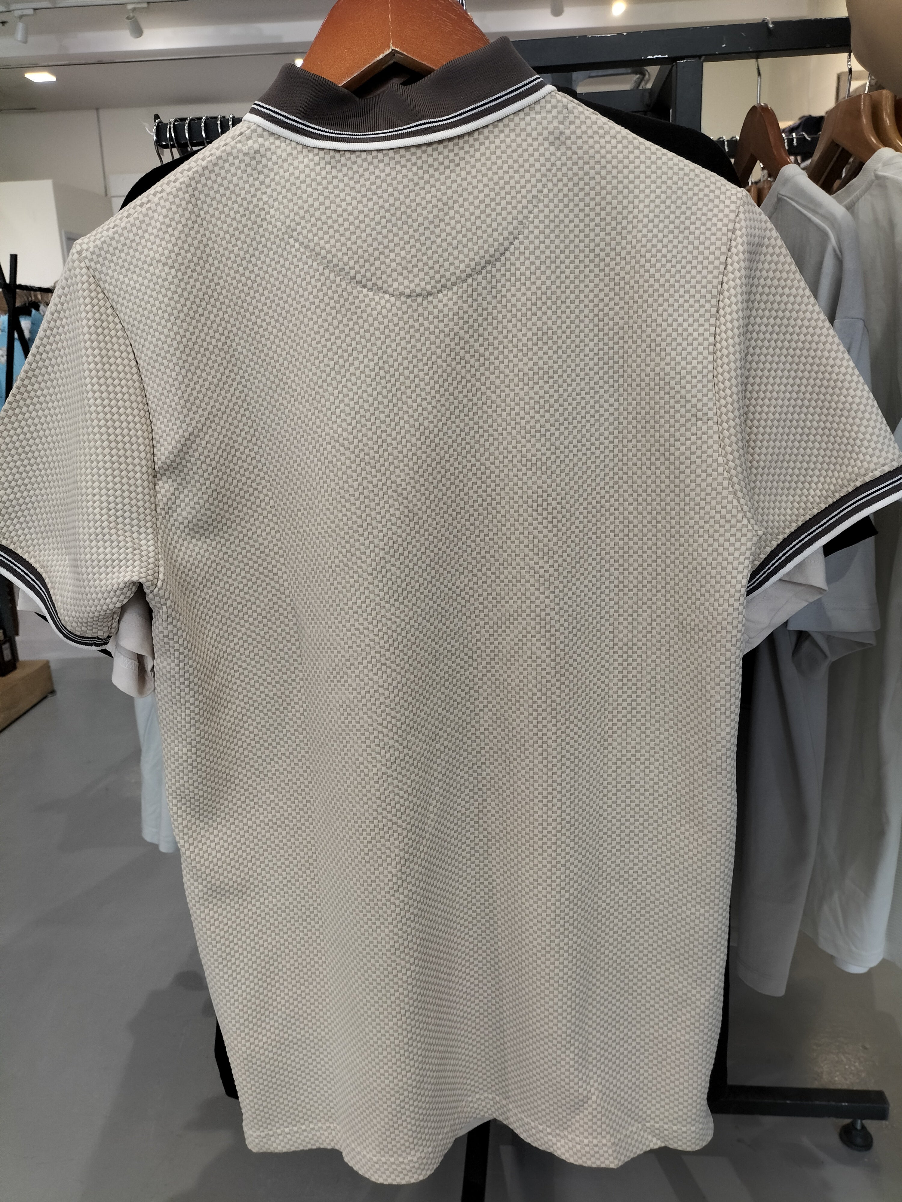 Cactus Man Ricky Singh Beige Polo T-Shirt with Structured Knit