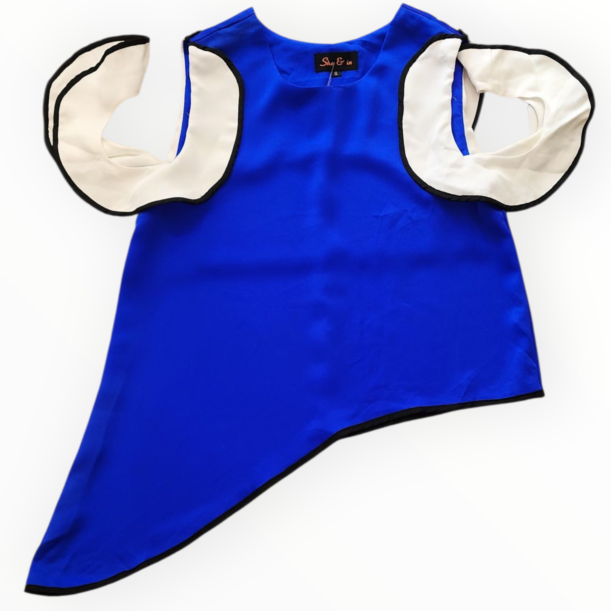 SHE & IN WOMEN'S BLUE AND WHITE TOP