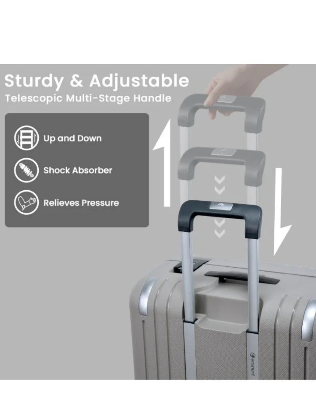 Eminent Grey Premium Lightweight Strong & Durable Impact Free Trolley Luggage B0006