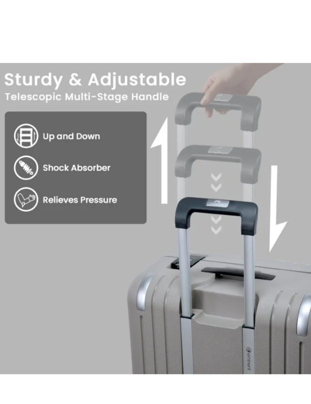 Eminent Grey Premium Lightweight Strong & Durable Impact Free Trolley Luggage B0006
