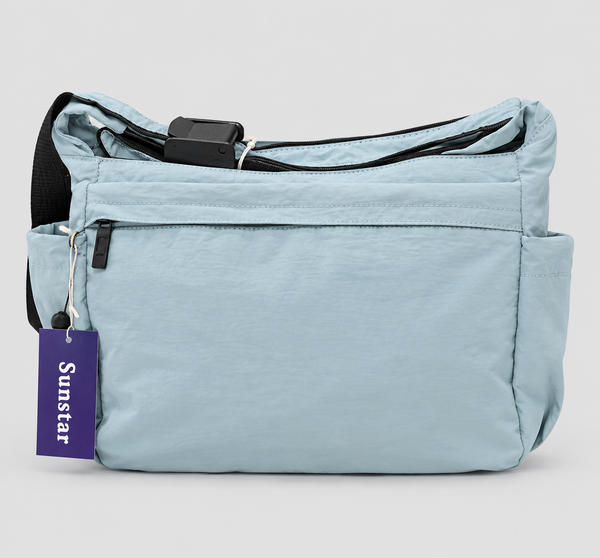Sunstar Multi-Pocket Shoulder Bag – Light Blue soft bag d11811