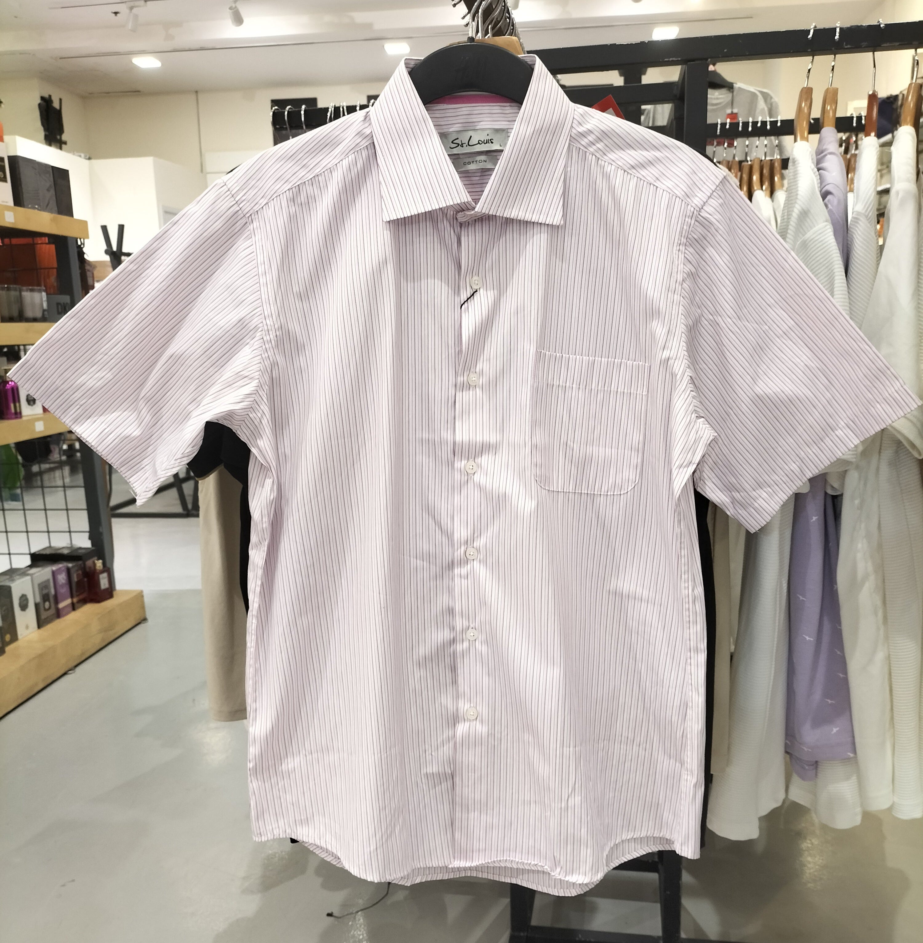 St. Louis Light Pink Striped Dress Shirt Men