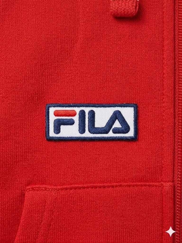 كنزة بغطاء رأس وسحاب كامل Fila Originals باللون الأحمر - (LM13D367-622)