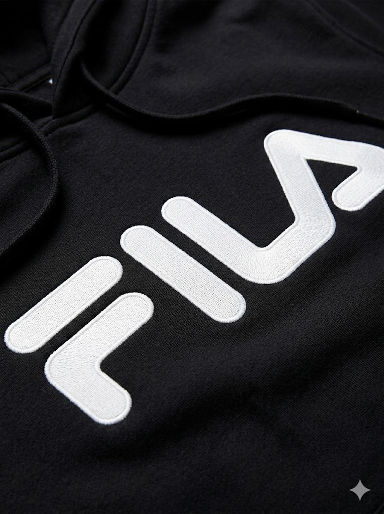 Fila Essential Addard Hoodie 'Black / All White Logo' - (SM23D891-013)