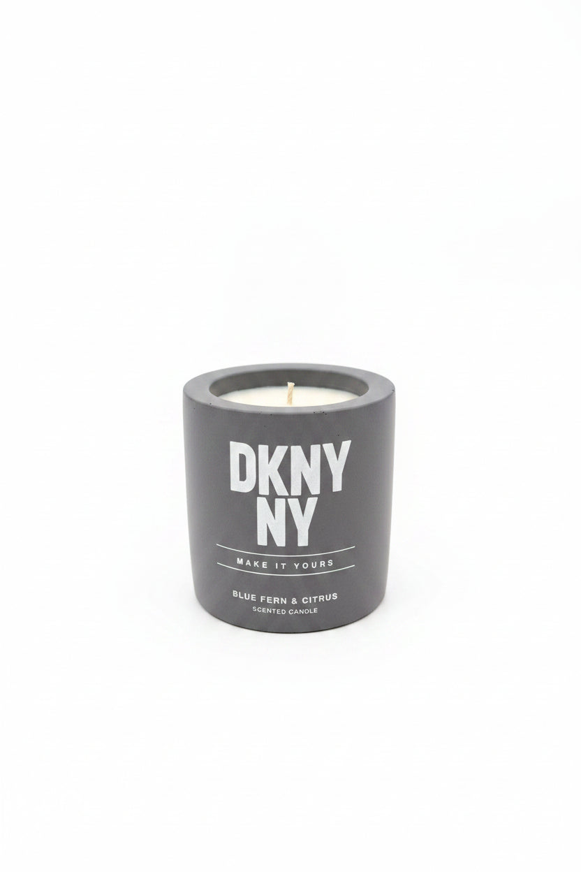 DKNY Blue Fern & Citrus Cement Scented Candle - Grey 224DCD02