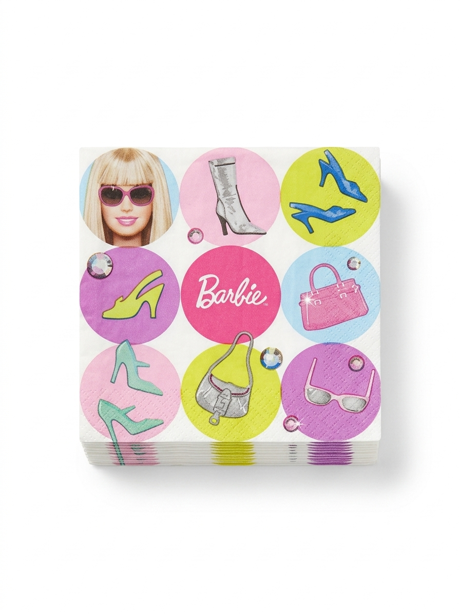 DesignWare Barbie 16pcs Beverage Napkins (24.7 x 24.7 cm)