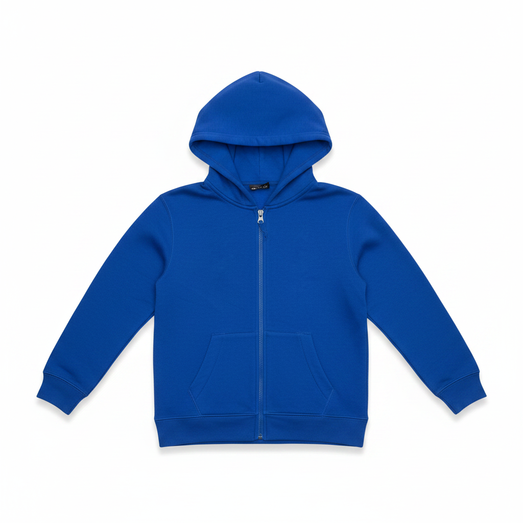 Royal Blue Hoodie – Flat Lay Front