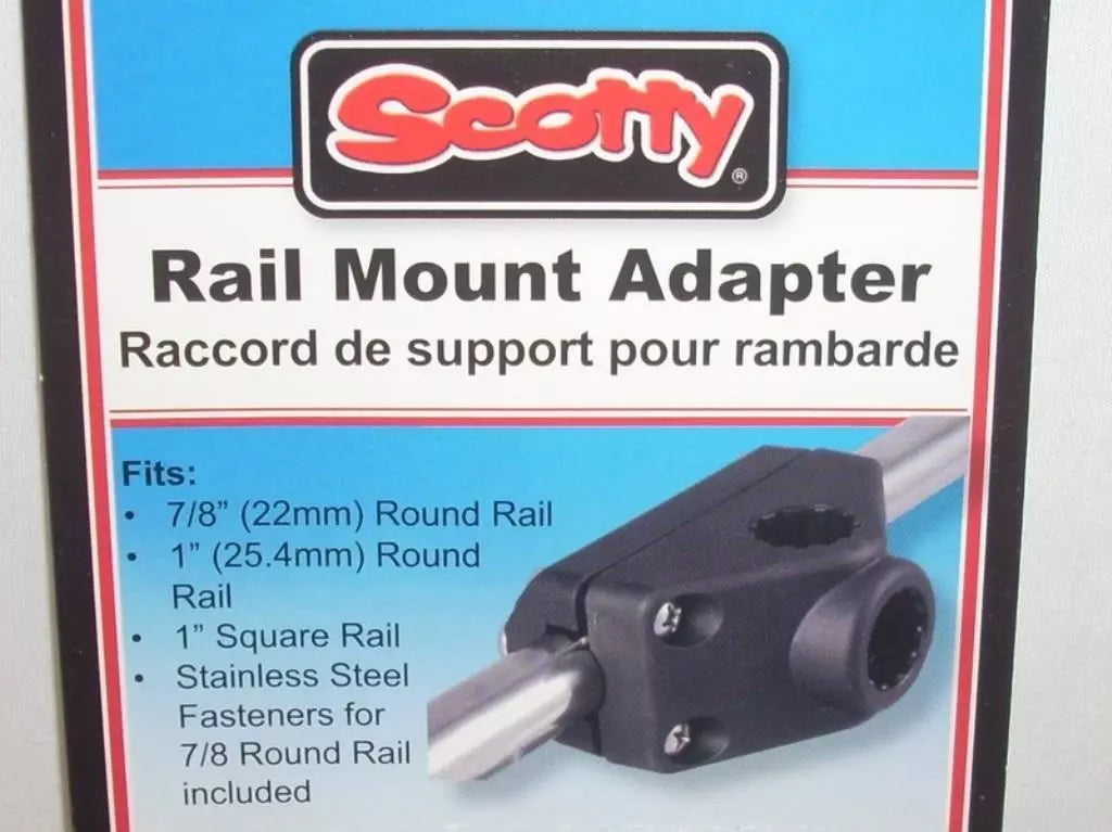 Scotty Rail Mount Adapter For Rod Holder 7/8″ Round or 1″ Square