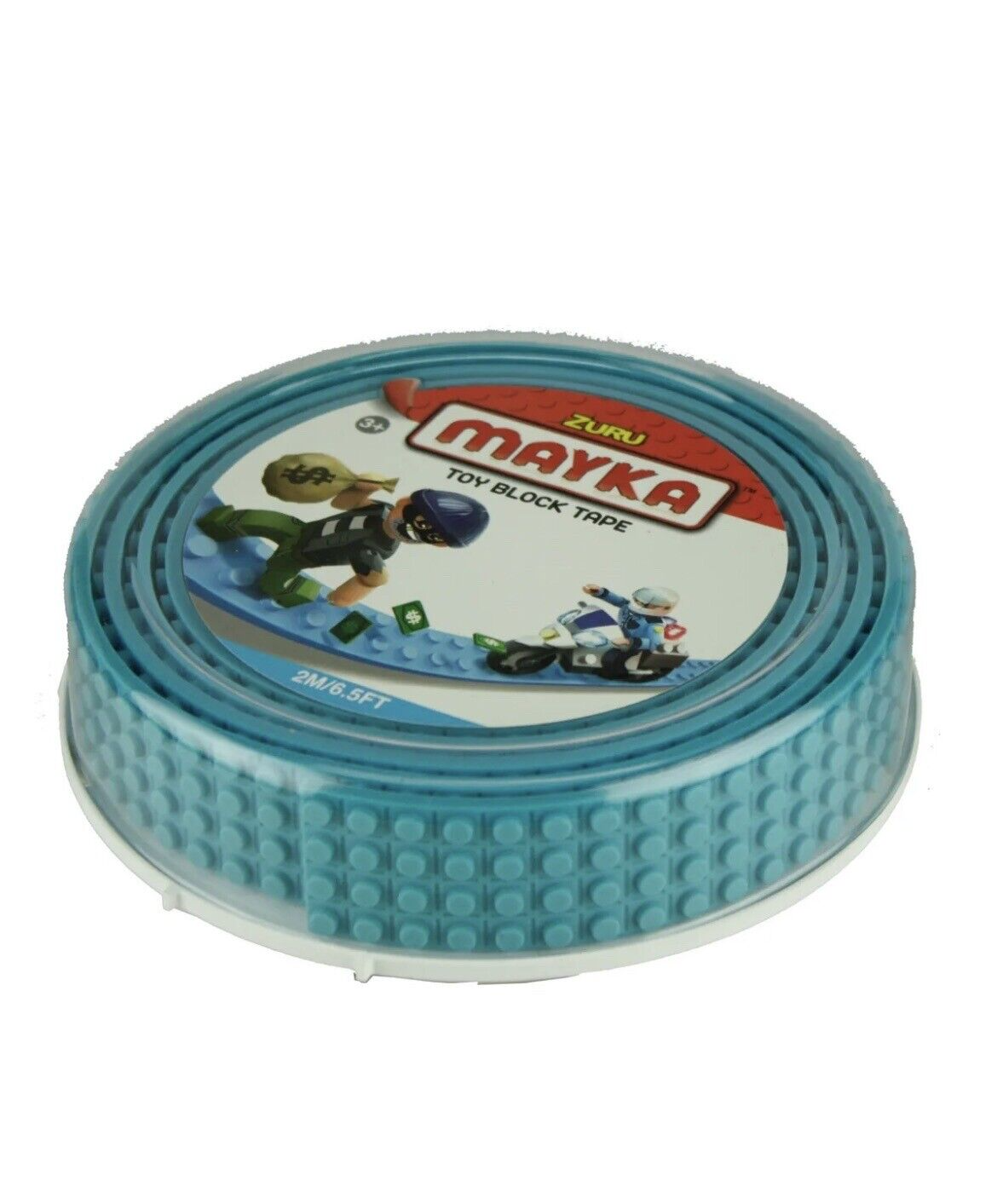 Zuru Mayka Toy Block Tape - 1 Meter, Light Blue, 4-Row, Compatible with LEGO