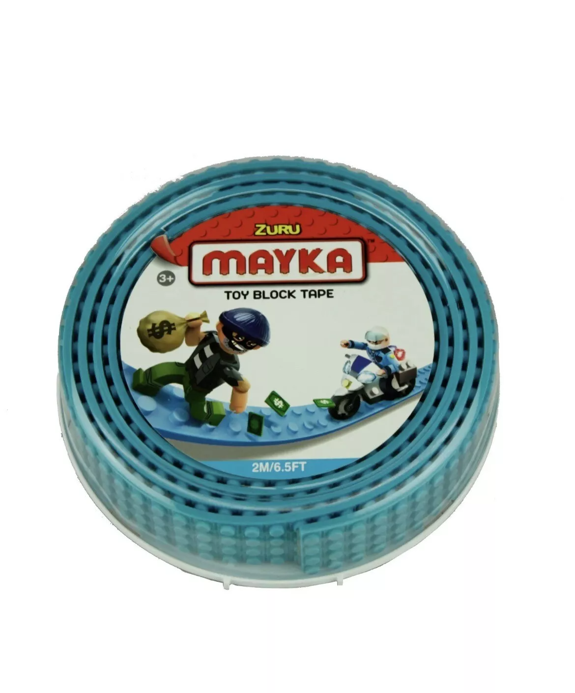 Zuru Mayka Toy Block Tape - 1 Meter, Light Blue, 4-Row, Compatible with LEGO